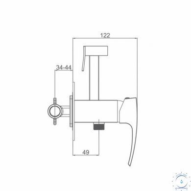 Набор для гігієнічного душу Qtap Swan Cascada прямокутний QTSWA262CRM45567 Chrome SD00051691 фото