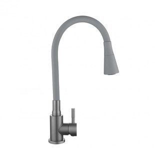 Змішувач для кухні Lidz Aria 015F31 (k35) з гнучким виливом LDARI015F31GGRP49567 Graphite/Grey SD00055691 фото