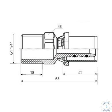 Переходник пресс Icma 32х1" 1/4 НР №402 SD00007216 фото