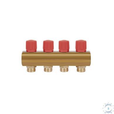 Коллектор&nbsp;Icma&nbsp;с&nbsp;регулировочными&nbsp;вентилями&nbsp;1" 4 выхода №1105 (Red) SD00049596 фото