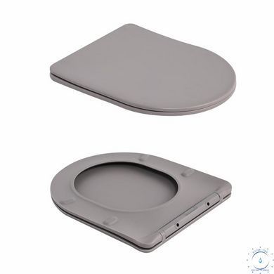 Унитаз подвесной Robin Ultra Quiet 490&times;365&times;325&nbsp;мм, Stone Grey, с сиденьем Slim Duroplast / Soft-close / Quick Release QT13332381АSSG Qtap SD00054282 фото
