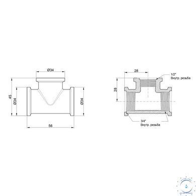 Трійник Icma 3/4"х1/2"х3/4" ВР №1203 SD00030441 фото