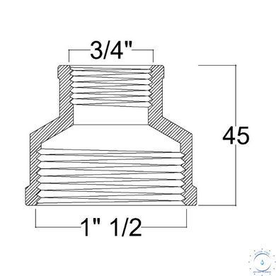 Муфта редукційна Thermo Alliance Forte 1&nbsp;1/2х3/4" ВВ SF3574020 SD00002549 фото
