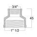 Муфта редукційна Thermo Alliance Forte 1&nbsp;1/2х3/4" ВВ SF3574020 SD00002549 фото 2