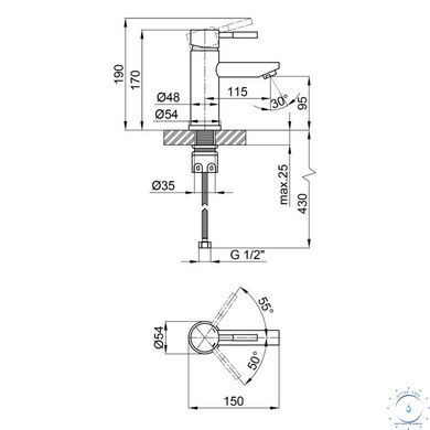 Смеситель для раковины Lidz Aria 001F (k35) LDARI001FNKS34937 Nickel SD00041041 фото