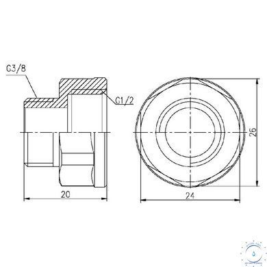 Перехід Thermo Alliance Forte 1/2"х3/8" ВЗ SF360159 SD00002615 фото