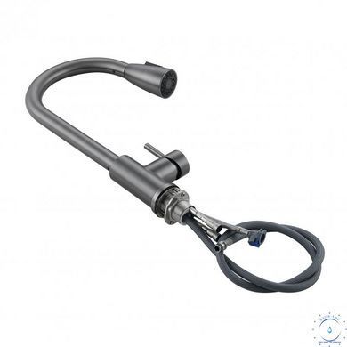 Змішувач для кухні Lidz Aria 015FL (k35) з висувним виливом LDARI015FLGRP49560 Graphite SD00055684 фото