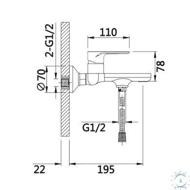 Змішувач для ванни Qtap Jay (з душовим гарнітуром) QTJAY259CRW45553 Chrome/White SD00051677 фото