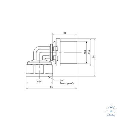 Уголок пресс Icma 26х3/4" ВР №405 SD00009794 фото