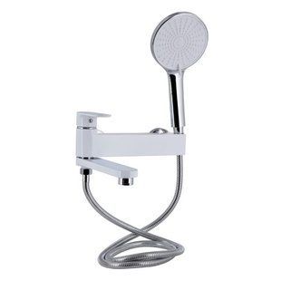 Смеситель для ванны Qtap Jay с поворотным изливом (c душевым гарнитуром) QTJAY260CRW45554 Chrome/White SD00051678 фото