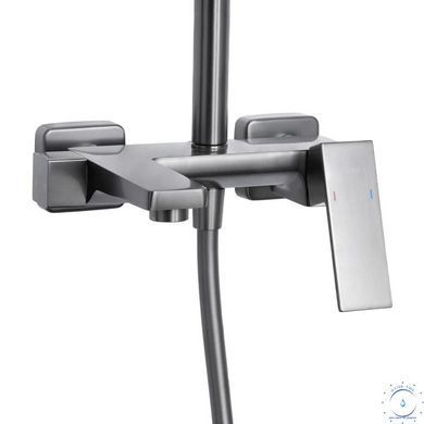 Душова система універсальна Qtap Gemini на три споживачі (з виливом) QTGEM111GMB45688 Gunmetal Black PVD SD00051812 фото