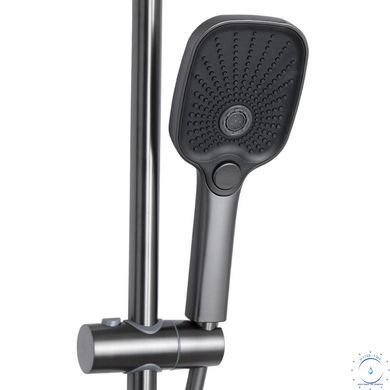 Душова система універсальна Qtap Gemini на три споживачі (з виливом) QTGEM111GMB45688 Gunmetal Black PVD SD00051812 фото