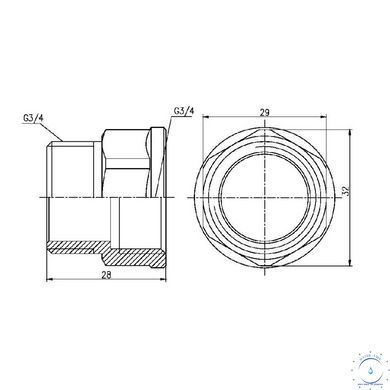 Перехід Thermo Alliance Forte 3/4" ВЗ SF3602020 SD00002617 фото