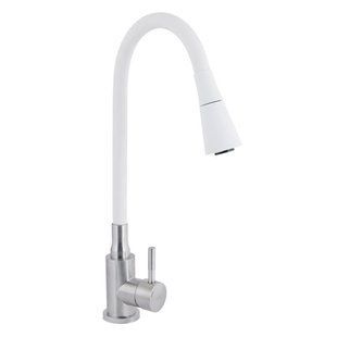Змішувач для кухні Lidz Aria 015F31 з гнучким виливом (k35) LDARI015F31WNK36981 White / Nickel SD00043084 фото