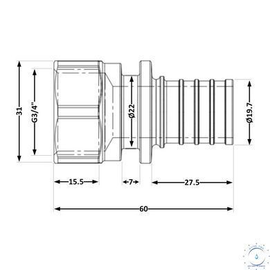 Переходних под натяжную гильзу Icma №1033&nbsp;d25х3,5-3/4"В 851033AEGX05 SD00053869 фото