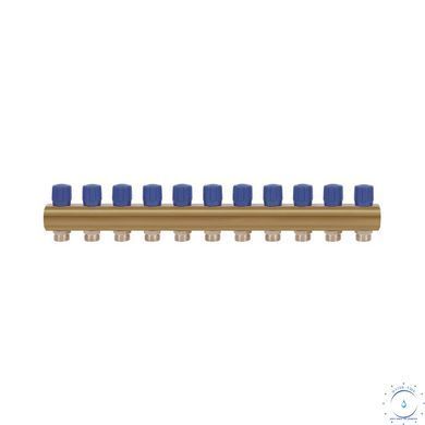 Коллектор&nbsp;Icma&nbsp;с&nbsp;регулировочными&nbsp;вентилями&nbsp;1" 11 выходов №1105 (Blue) SD00049614 фото