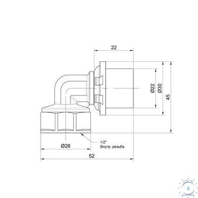 Уголок пресс Icma 20х1/2" ВР №405 SD00009802 фото