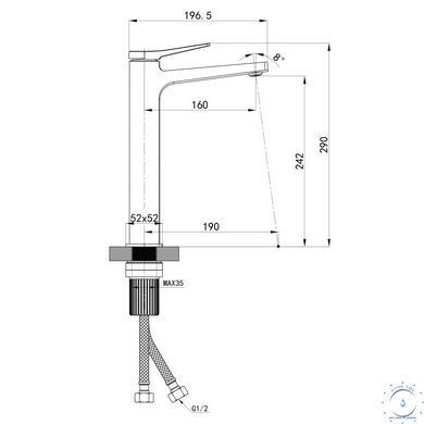 Змішувач для раковини високий Qtap Nando QTNAN269CRM48650 Chrome SD00054774 фото
