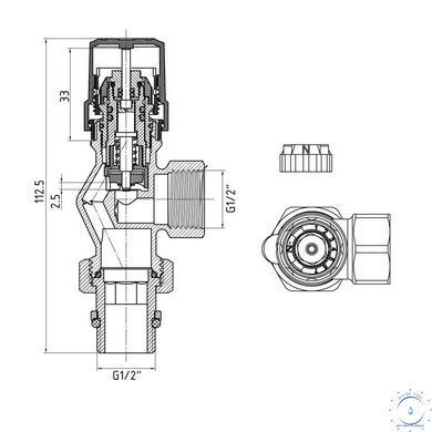 Термостатичний набір Standart осьовий 1/2" TAS354W15 Thermo Alliance SD00055378 фото