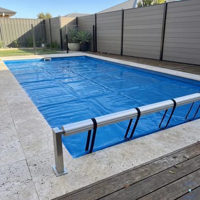 Солярное покрытие Aquajoy&nbsp;Platinum Bubbles 500 мкм, ширина 3.5 м (50 пог. м), серебристый/голубой 42284 фото