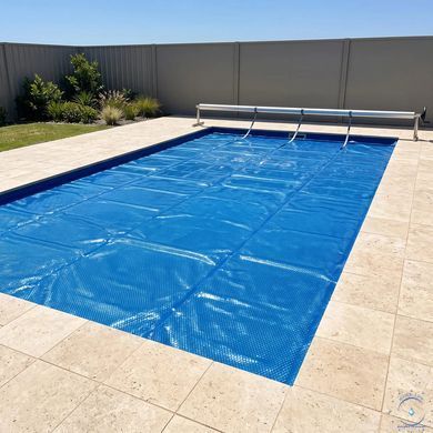 Солярное покрытие Aquajoy&nbsp;Platinum Bubbles 500 мкм, ширина 3.5 м (50 пог. м), серебристый/голубой 42284 фото