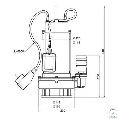Насос фекальный Thermo Alliance WSD18-12-0,75C 0,75 кВт SD00046804 фото