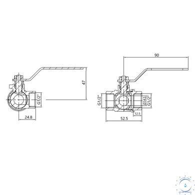Thermo Alliance Standart Кран шаровой трехходовой 1/2"ВВВ SD310W15 SD00002787 фото