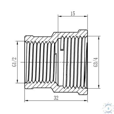 Муфта редукційна Thermo Alliance Forte 1/2"х3/4" ВВ SF3572015 SD00002558 фото