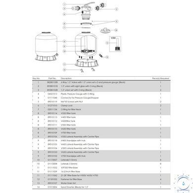 Пісочний фільтр Emaux V700 (19 м&sup3;/год, D710) 5571 фото