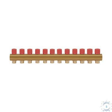 Коллектор&nbsp;Icma&nbsp;с&nbsp;регулировочными&nbsp;вентилями&nbsp;1" 12 выходов №1105 (Red) SD00049604 фото