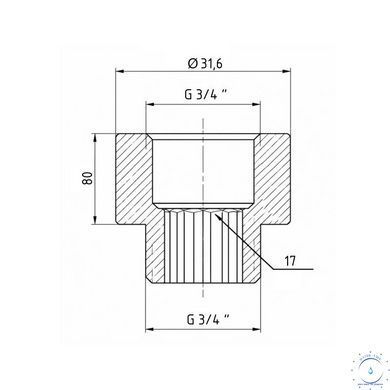 Удлинитель хром. 3/4 х 80 "Icma" №19 SD00050003 фото