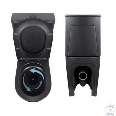 Комплект 2 в 1: унитаз напольный Qtap Scorpio Matt Black QT14226088AMB + набор гигиенического душа Lidz Aria Black LDARI110BLA43394 SD00055247 фото