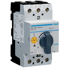 Автоматичний вимикач для захисту двигуна Hager MM505N I=0.6-1.0А ap8621 фото