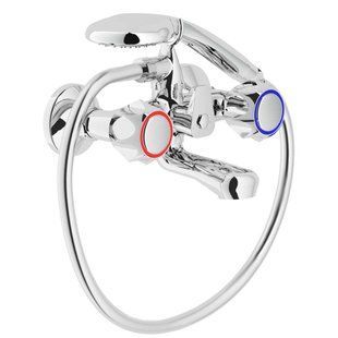 NUOVA FLORA Змішувач для ванни NZ06001/zCR короткий злив + лійка, шланг CARLO NOBILI SPA (Італія) PDU-12052 фото