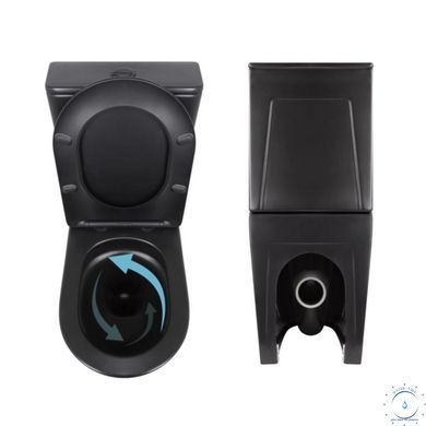 Комплект 2 в 1: унитаз напольный Qtap Robin Matt Black QT13226083AMB + набор гигиенического душа Lidz Aria Black LDARI110BLA43394 SD00055246 фото