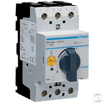 Автоматический выключатель Hager MM506N I=1.0-1.6А ap8622 фото