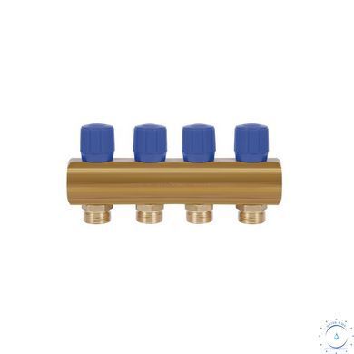 Коллектор&nbsp;Icma&nbsp;с&nbsp;регулировочными&nbsp;вентилями&nbsp;1" 4 выхода №1105 (Blue) SD00049607 фото