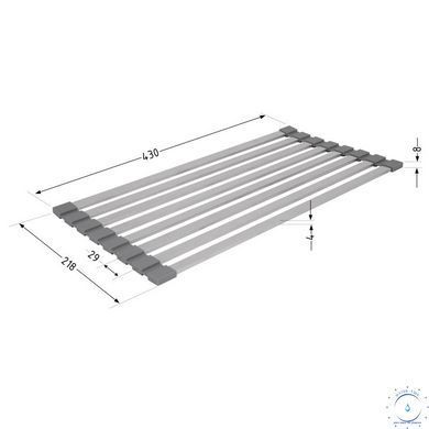 Сушарка на кухонну мийку Lidz Acsis LA11 Gray, плоска основа, для посуду 430х218 мм LDACSLA11GRA49765 SD00055889 фото