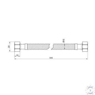 Гнучка підводка для води Thermo Alliance Standart 50 см ГГ SD397W50 SD00010889 фото