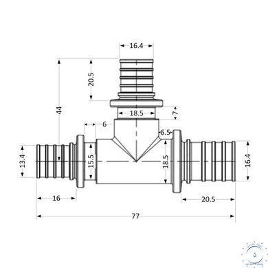 Трійник натяжний Icma №1039 d20х20х16 851039GWGWBO05 SD00053899 фото