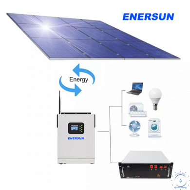 Гибридный инвертор + контроллер заряда от солнечных панелей + АС зарядка (функция ИБП) ENERSUN - HB3224 3.2 kWh 23072049 фото