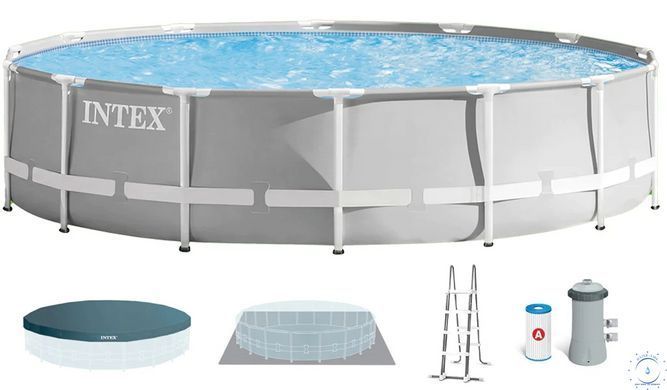 Каркасный бассейн Intex 26726 Premium (457х122 см) с картриджным фильтром, лестницей и тентом 31411 фото