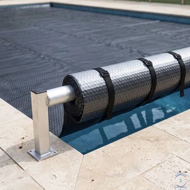 Солярне покриття Aquajoy&nbsp;Platinum Bubbles Gray 500 мкм, ширина 6 м (30 пог. м), сріблястий/сірий 42282 фото