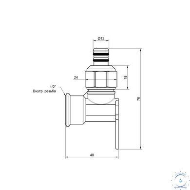 Уголок обжимной Icma 16х1/2" ВР №539 SD00020743 фото
