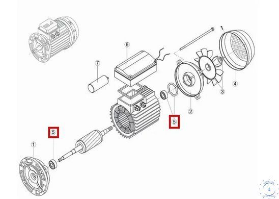 Підшипник Kripsol електродвигуна NK / OK / CK / KSE / EP / KNG RMOT0005.01R MEC 63 20271 фото