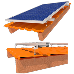StringSetter SS-XL-M 06 комплект кріплення 6 сонячних панелей до 1145мм металочерепиця, шифер via31189 фото