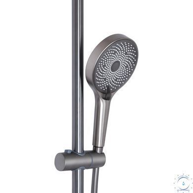 Душова система для душу Qtap Slavonice на два споживачі QTSLA110GMB45913 Gunmetal Black PVD SD00052037 фото