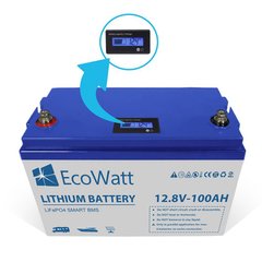 Акумулятор для ДБЖ EcoWatt LiFePO4 Smart BMS 12.8V 100Ah 23071992 фото