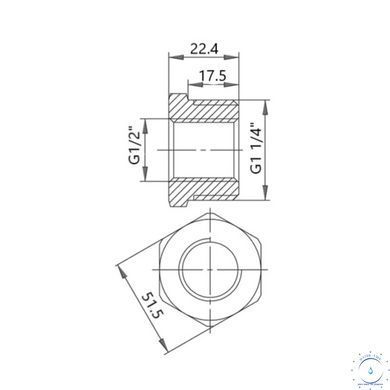 Футорка чугунная радиаторная 1" 1/4х1/2" ВН левая SD00022033 фото