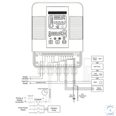 Цифровий контролер Elecro Heatsmart Plus теплообмінника G2/SST + датчик протоки та температури ap3623 фото
